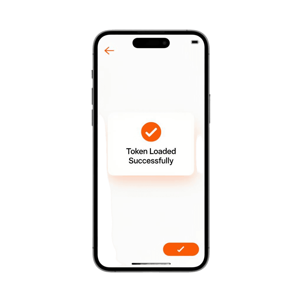 Stimapatch app showing automatic token loading